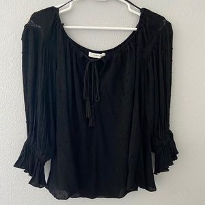 Mustard Seed Off the Shoulder Black Top